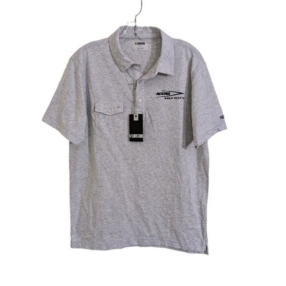 Linksoul NEW Golf Polo Shirt Mens M Gray Short Sleeve Athleisure Luxury Cotton - Picture 1 of 8